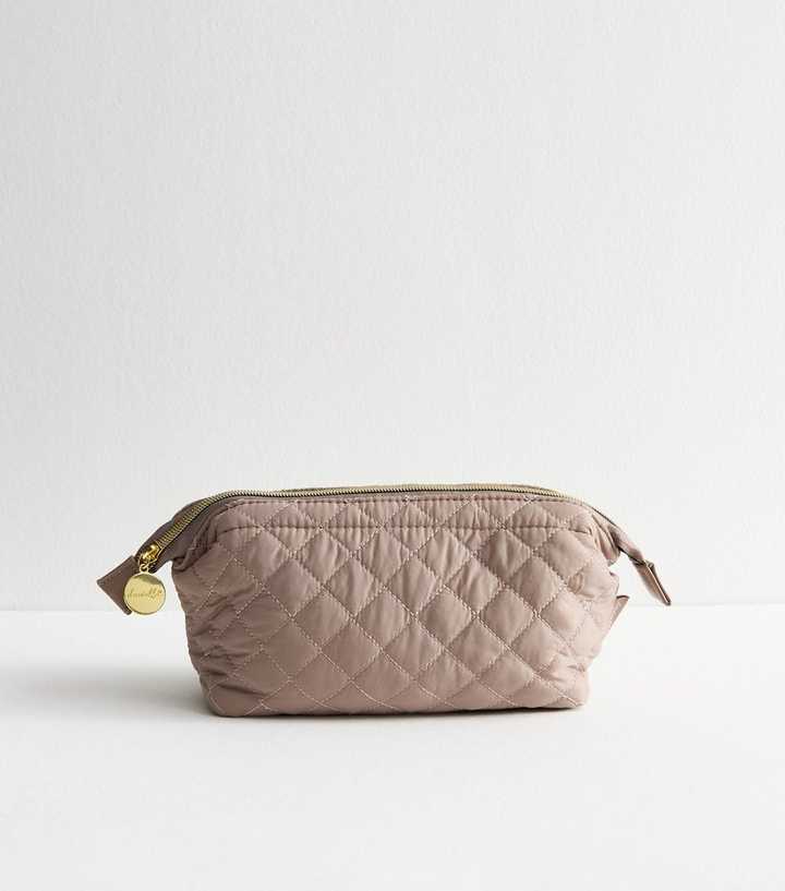 Danielle Creations Brown Quilted Toiletery Bag