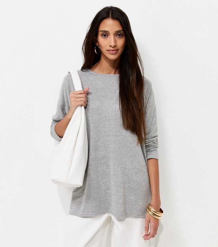 Light Grey Soft Touch Long Sleeve Top
