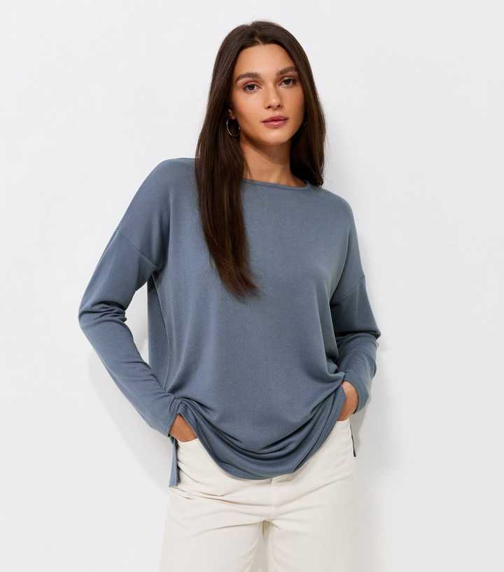 Blue Soft Touch Long Sleeve Top