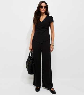 Black Soft Touch Wide Leg Trousers