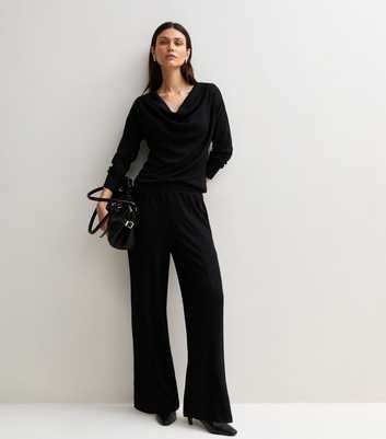Black Soft Touch Wide Leg Trousers