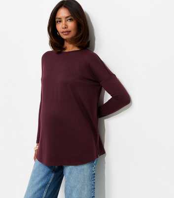 Maternity Dark Burgundy Soft Touch Long Sleeve Top