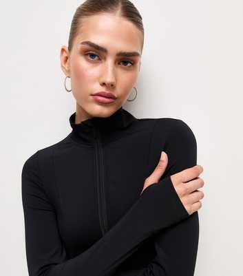 Premium Black Zip Front Athletic Jacket