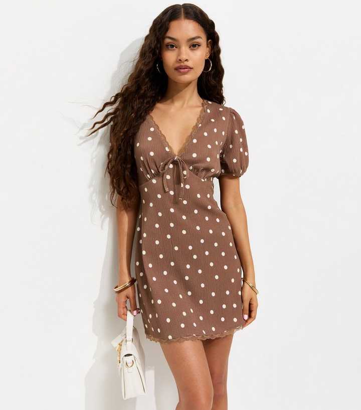 gingham dress brown The Evette Brown Gingham Cotton Zip Front Midi Dress main image 1