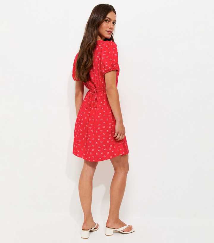 petite red dress new look Petite Red 2 in 1 Midi Dress