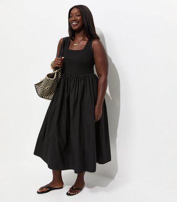 black dresses with black boots The Essential Plus Size Midi Dress main image 0