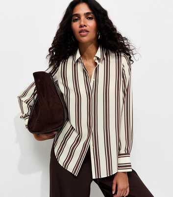 Brown Striped Long Sleeve Shirt
