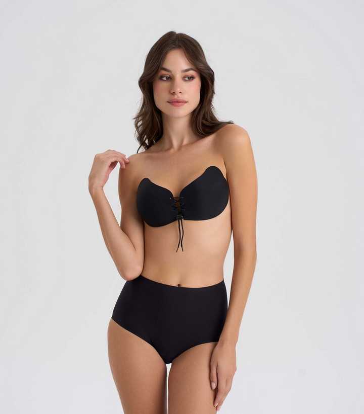 Nude Intimates Black Stick-On Push Up Bra
