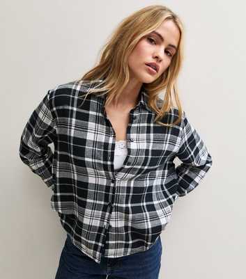 Black Cotton Check Shirt