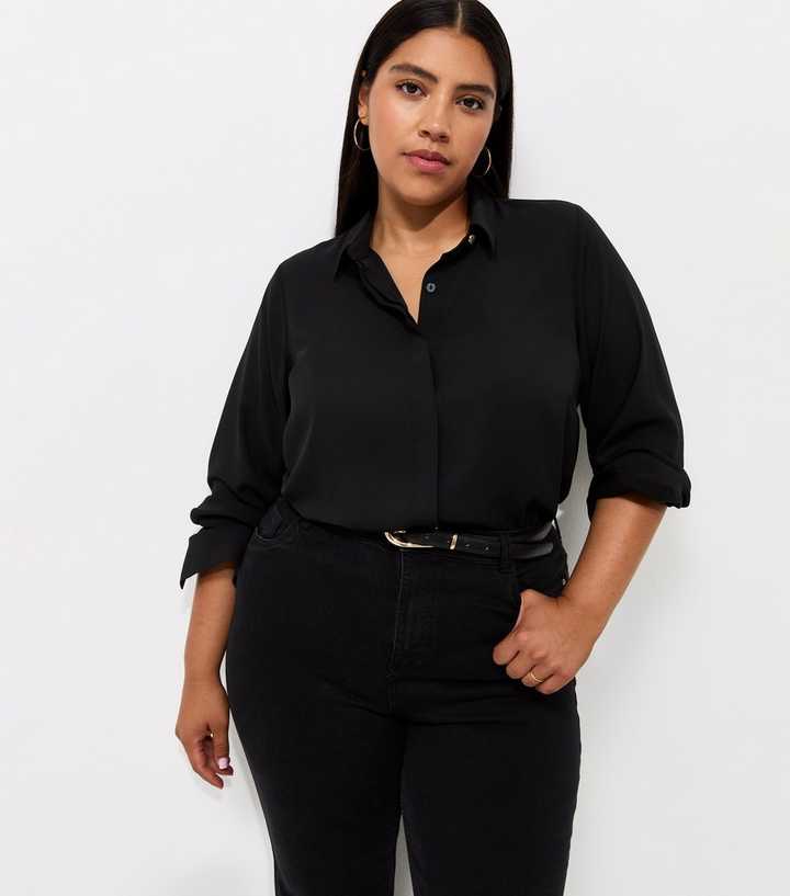Curves Black Long Sleeve Shirt