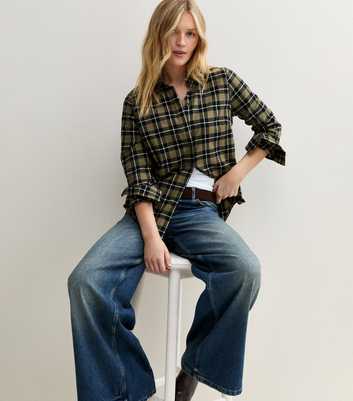 Green Cotton Check Shirt