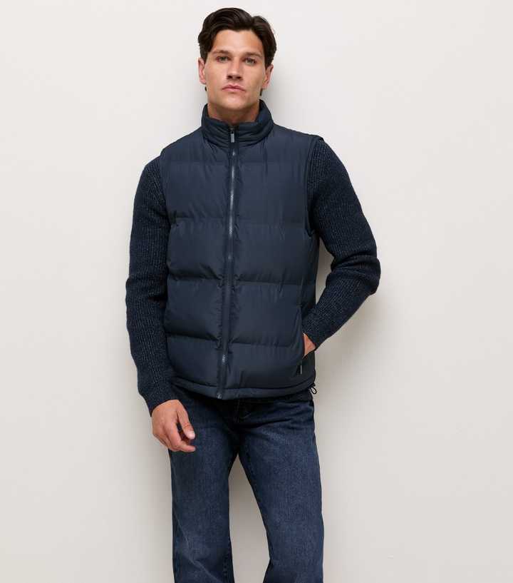 Navy Regular Fit Heatseal Puffer Gilet