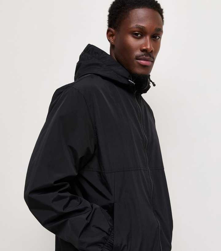 Black Regular Fit Short Windbreaker Jacket