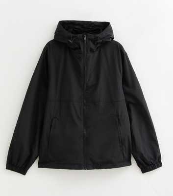 Black Regular Fit Short Windbreaker Jacket