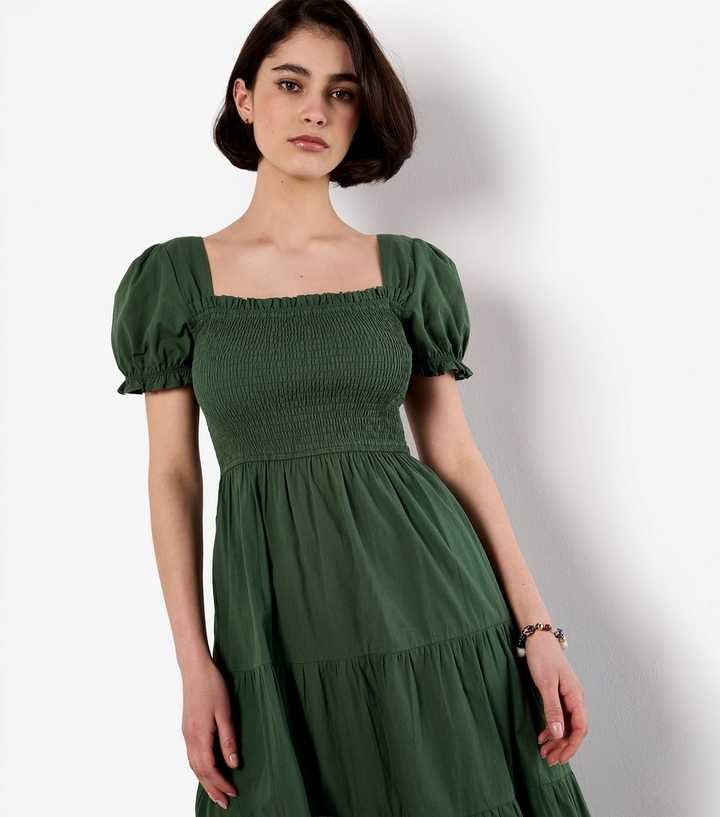 slim fit dress slacks Dark Green & Cream Lace Linen Dress main image 0
