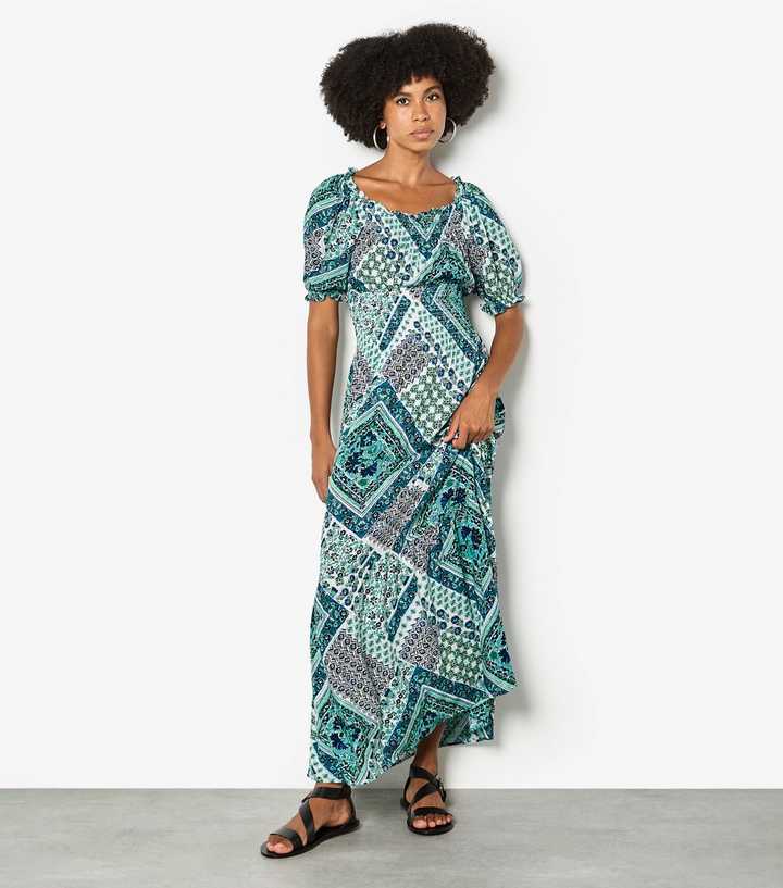 Apricot Blue Scarf Print Maxi Dress | New Look Apricot Blue Scarf Print Maxi Dress | New Look