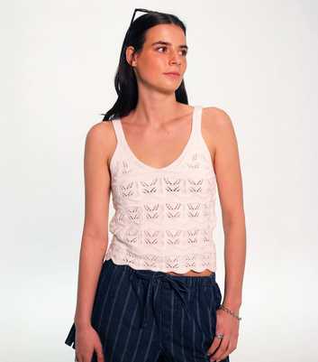 Sunshine Soul White Cotton Pointelle Cami Top
