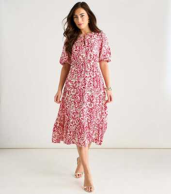 Gini London Red Paisley Print Midi Dress