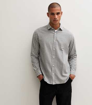Jack & Jones Black Cotton Checked Long Sleeved Shirt