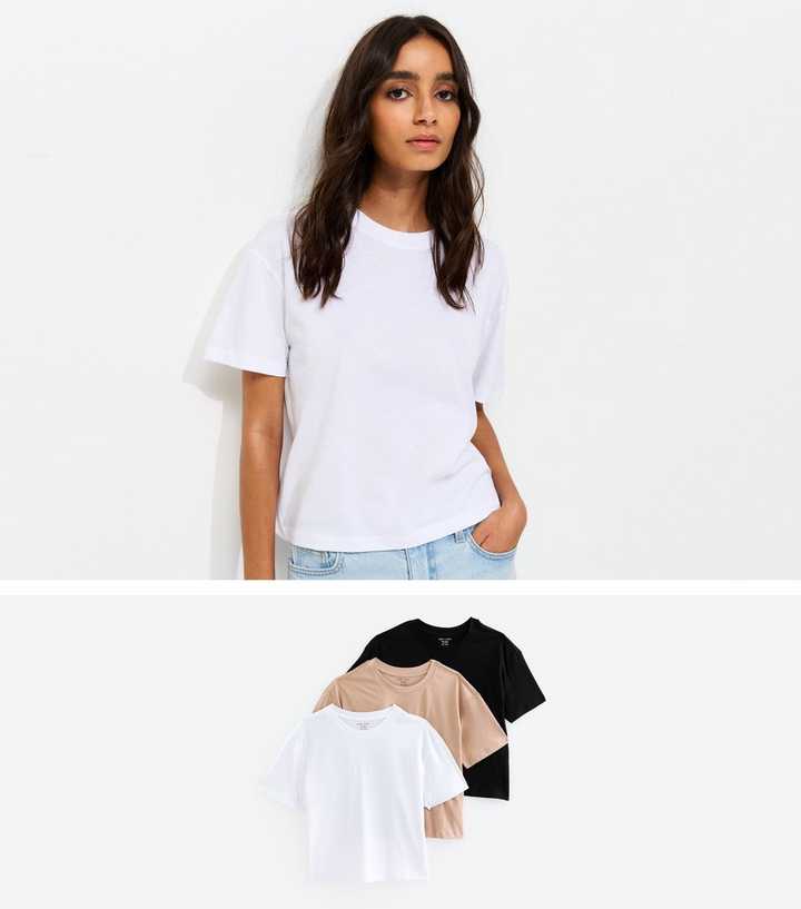 Brown Pack Of 3 Boxy T-Shirts