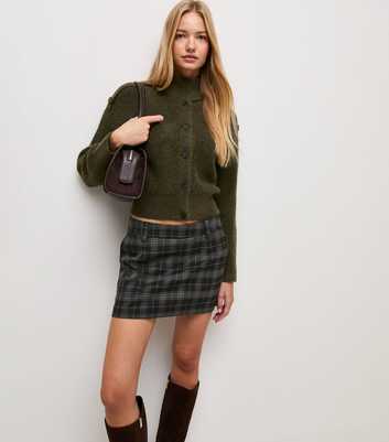 Black Check Mini Skirt
