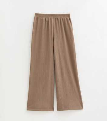 Petite Mink Crinkle Jersey Wide Leg Trousers