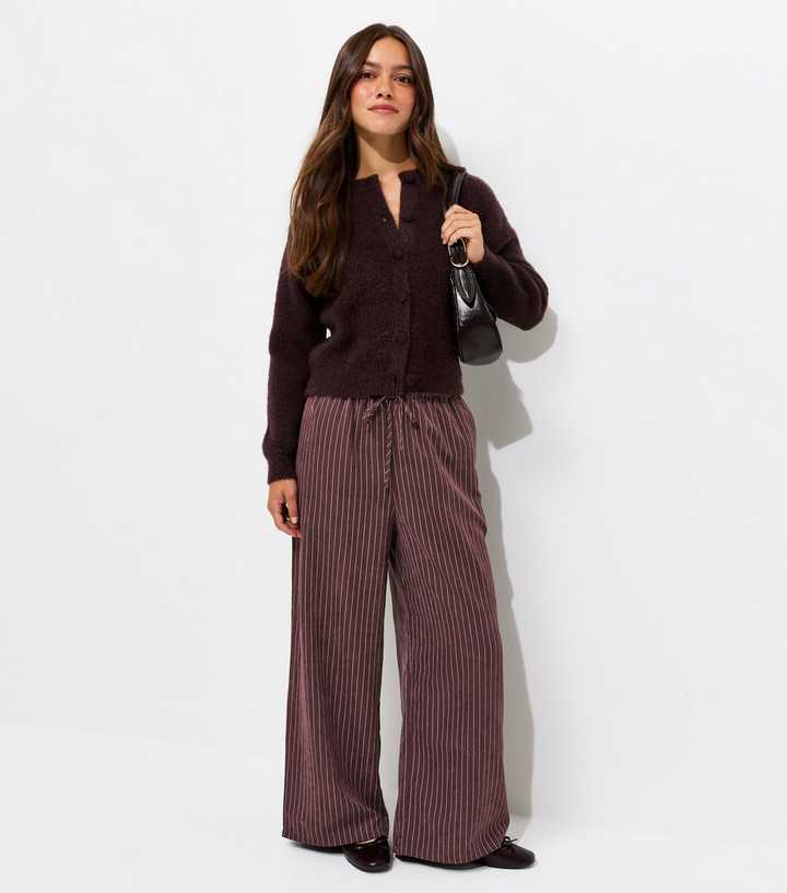 Petite Red Stripe Wide Leg Trousers