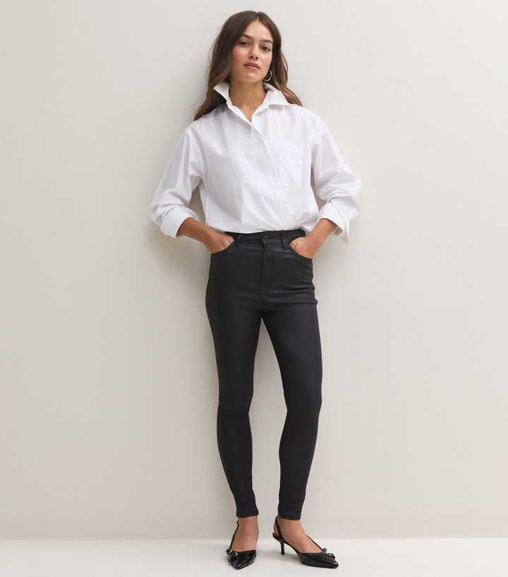 Petite Black Coated Lift & Shape Jenna Jeans