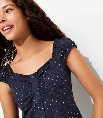 Girls Blue Polka Dot Shirt