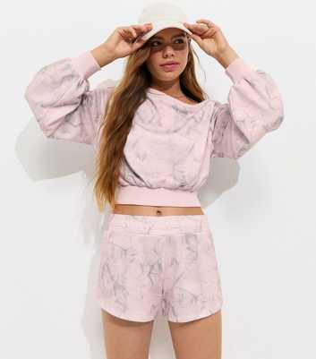 Girls Pink Camo Print Jersey Shorts