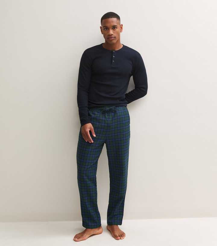 Jack & Jones Dark Green Cotton Rich Check Pyjama Trousers