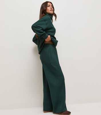 Petite Premium Dark Green Wide Leg Joggers