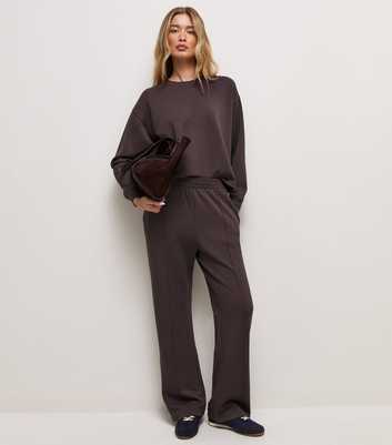 Tall Premium Dark Burgundy Wide Leg Joggers