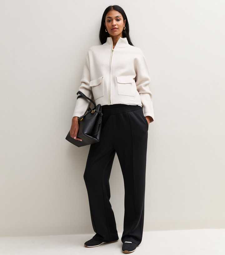 Maternity Premium Black Wide Leg Joggers