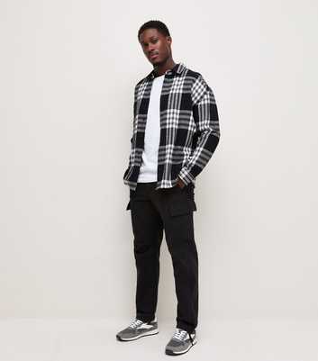 Only & Sons Black Organic Cotton Tapered Leg Cargo Trousers
