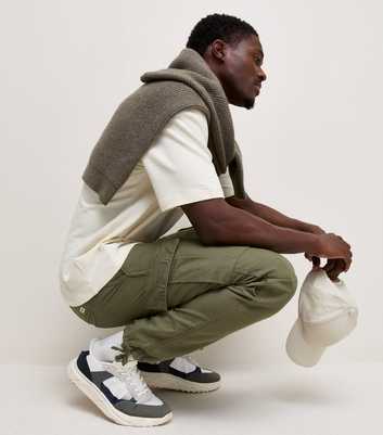 Only & Sons Dark Khaki Organic Cotton Tapered Leg Cargo Trousers