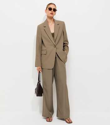Stone Pull On Wide Leg Trousers