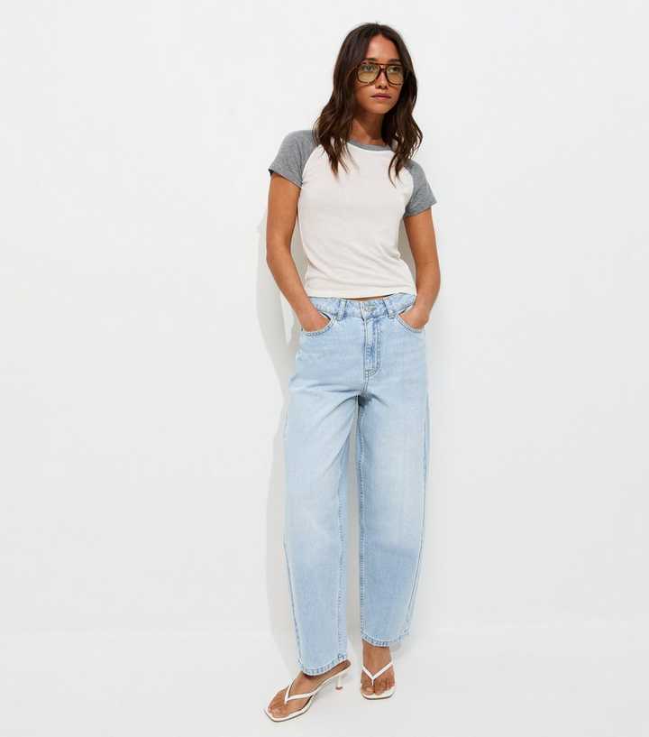 Light Blue Wash Barrel Leg Jeans