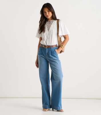 Gini London Blue Pleated Leg Jeans