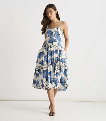 Gini London Blue Floral Print Cami Midi Dress