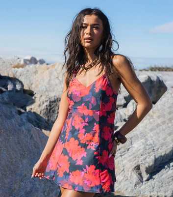 Gini London Red Floral Strappy Mini Dress