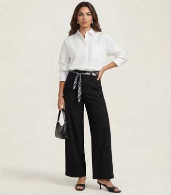 Urban Bliss Black Belted Wide Leg Trousers