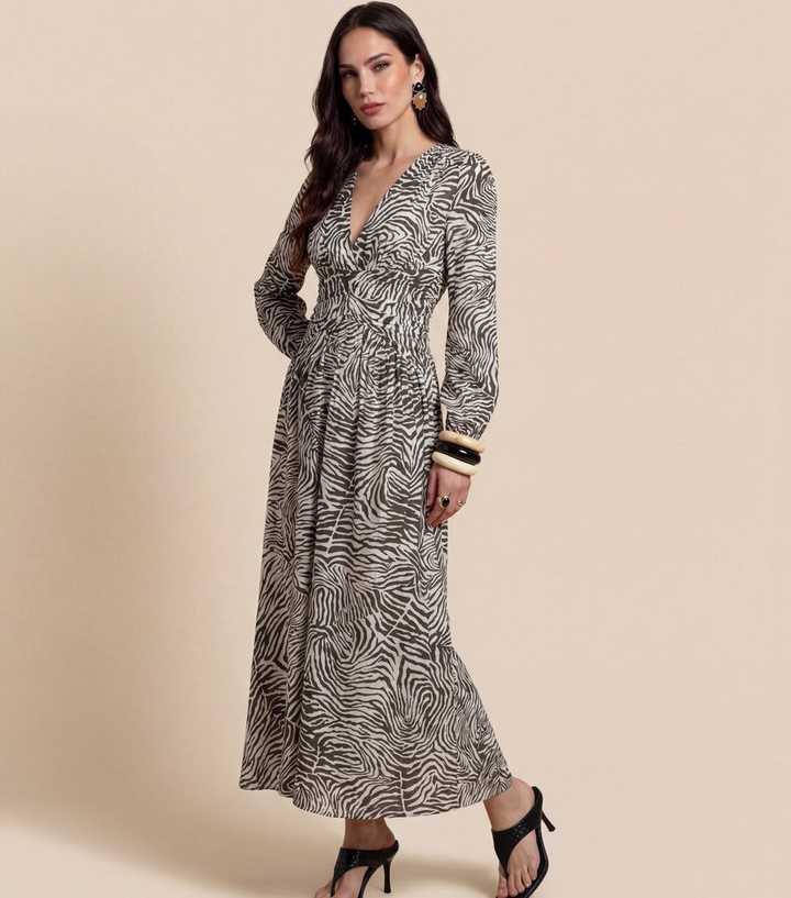 chinese dress ladies Thriller Long Sleeve Backless Mini Dress Zebra main image 1