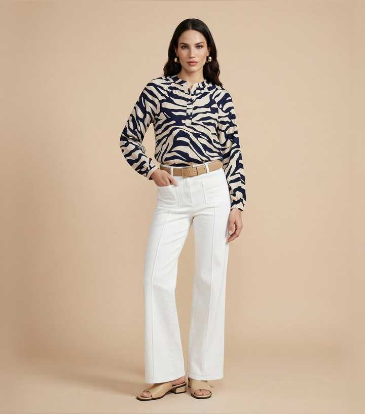 Urban Bliss Navy Zebra Print Shirt