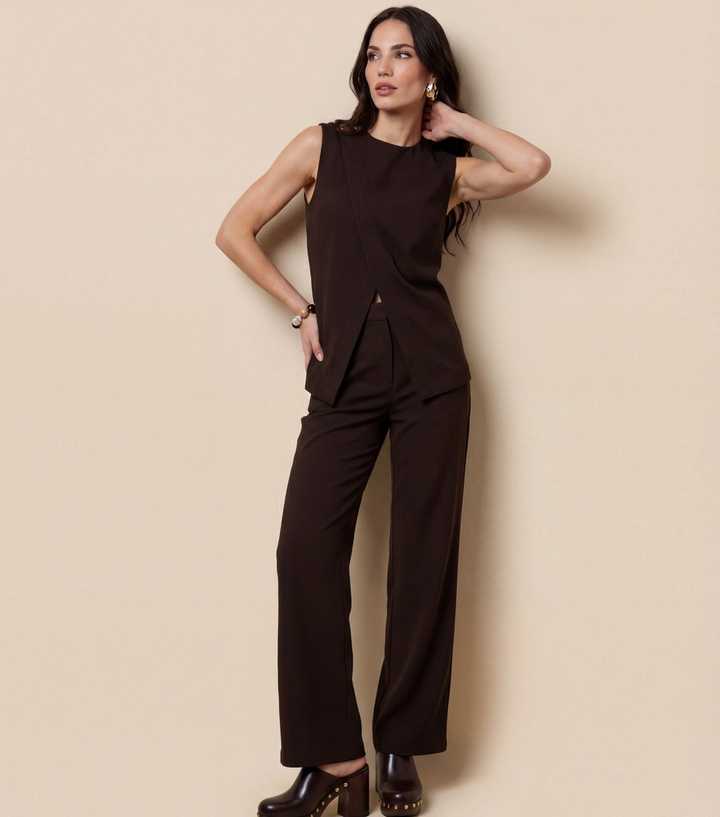 Urban Bliss Brown Wide Leg Trousers