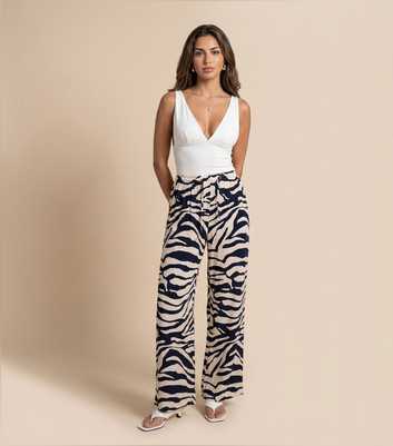 Urban Bliss Navy Zebra Trousers