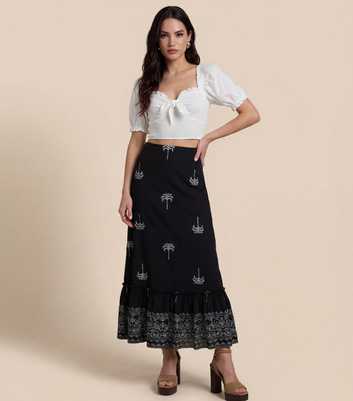 Urban Bliss Black Tiered Maxi Skirt