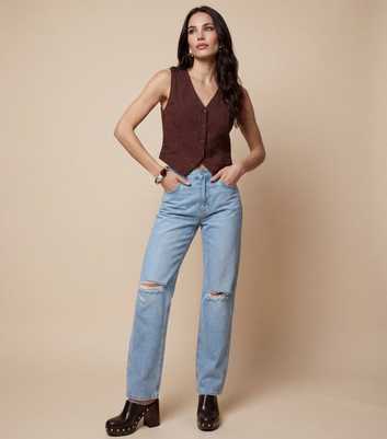 Urban Bliss Brown Embellished Waistcoat
