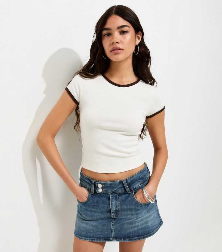 Vintage Blue Denim Micro Denim Skort