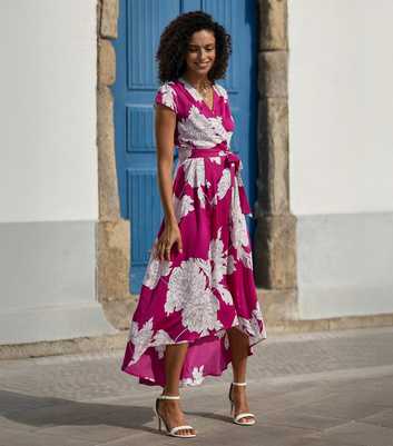 Yumi Pink Blossom Print Wrap Dress